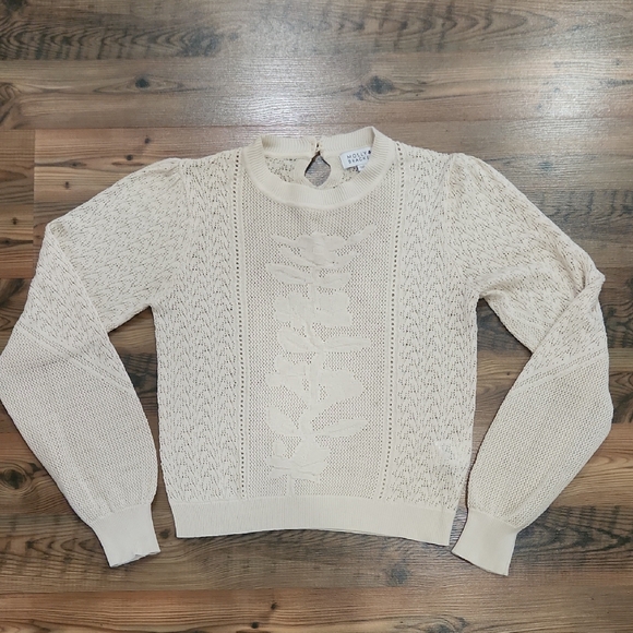 Molly Bracken Sweaters - Molly Bracken Delicate Cottagecore Grandma Dainty Crocheted Rose Floral  Small‎